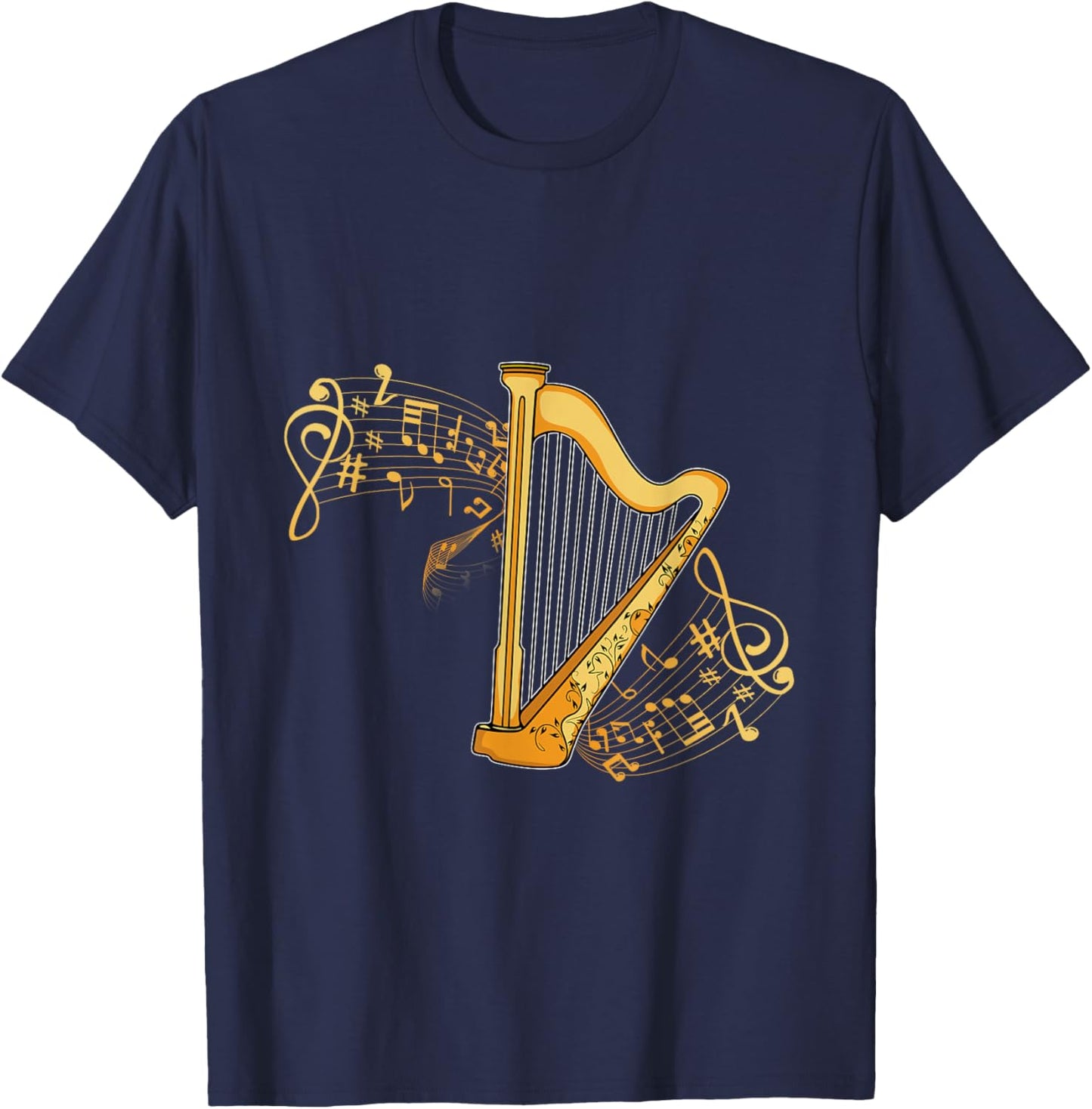 Harp Player Girls Harpist Women Men Music Harp T-Shirt - T-Shirt | Navy