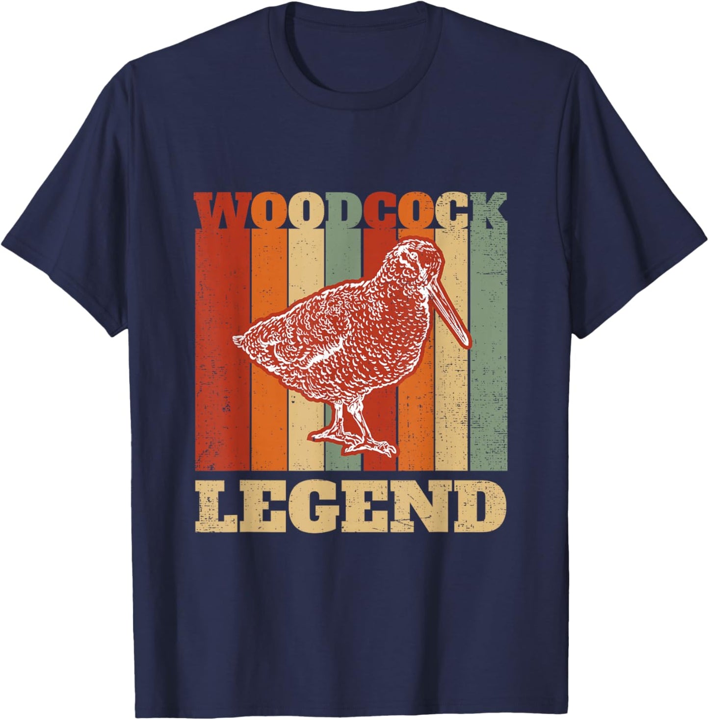 Woodcock Legend Vintage Retro Woodcock Bird Timberdoodle T-Shirt - T-Shirt | Navy
