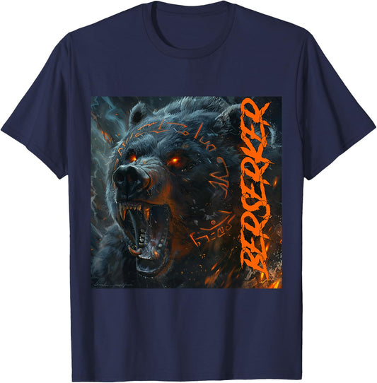 Viking Valhalla Berserker Bear Vikings Vegvisir Gift T-Shirt - T-Shirt | Navy