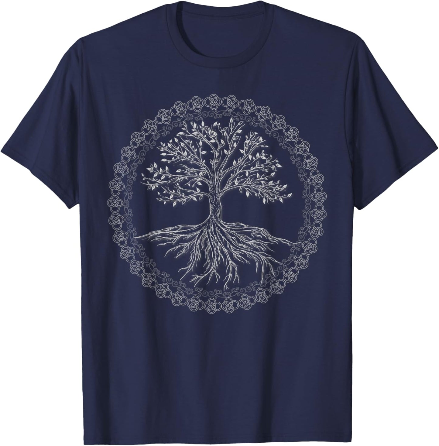 Tree Yggdrasil Viking Celtic Norse Life Symbol T-Shirt - T-Shirt | Navy