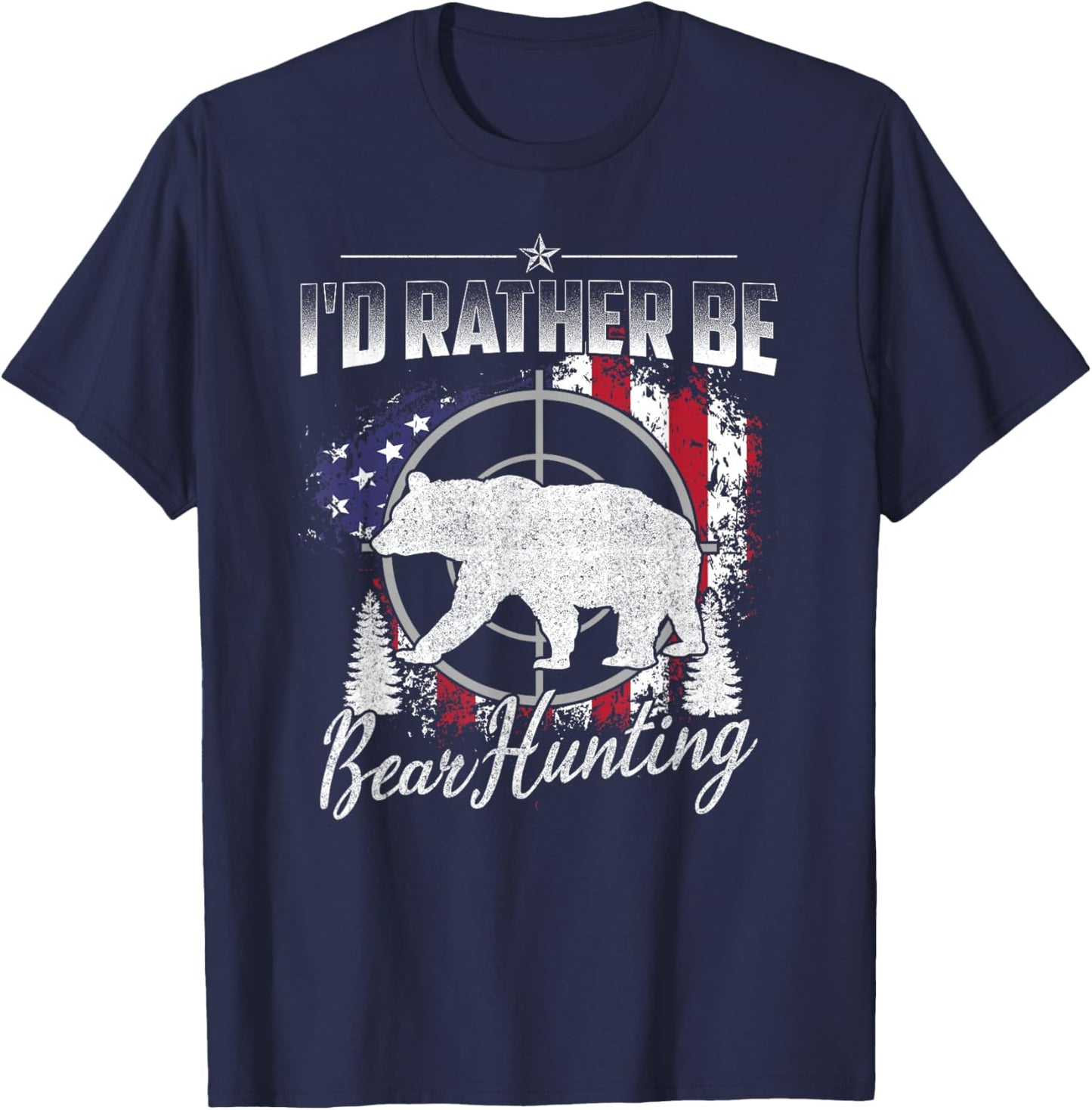 Funny Hunting Lover Graphic and Men Bear Hunters T-Shirt - T-Shirt | Navy