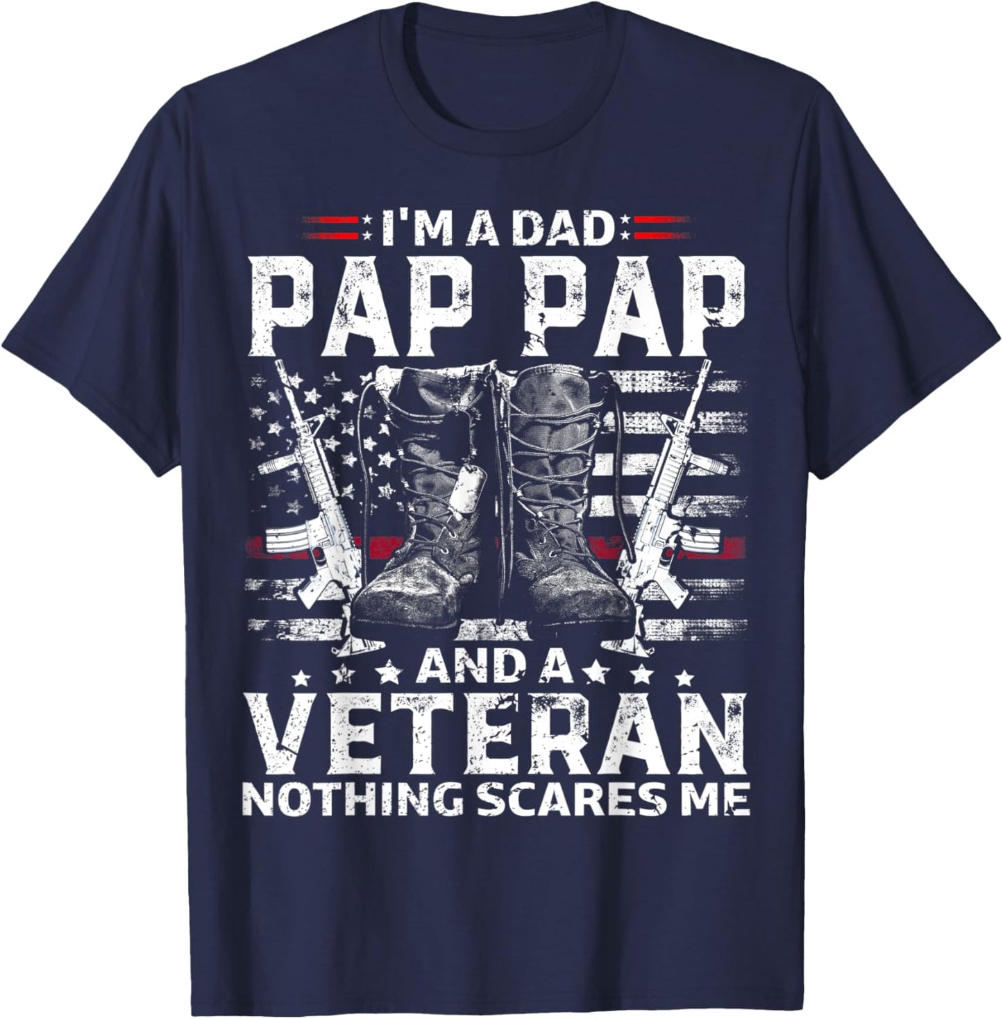 I'm A Dad Pap Pap T Shirt Veteran T-Shirt - T-Shirt | Navy