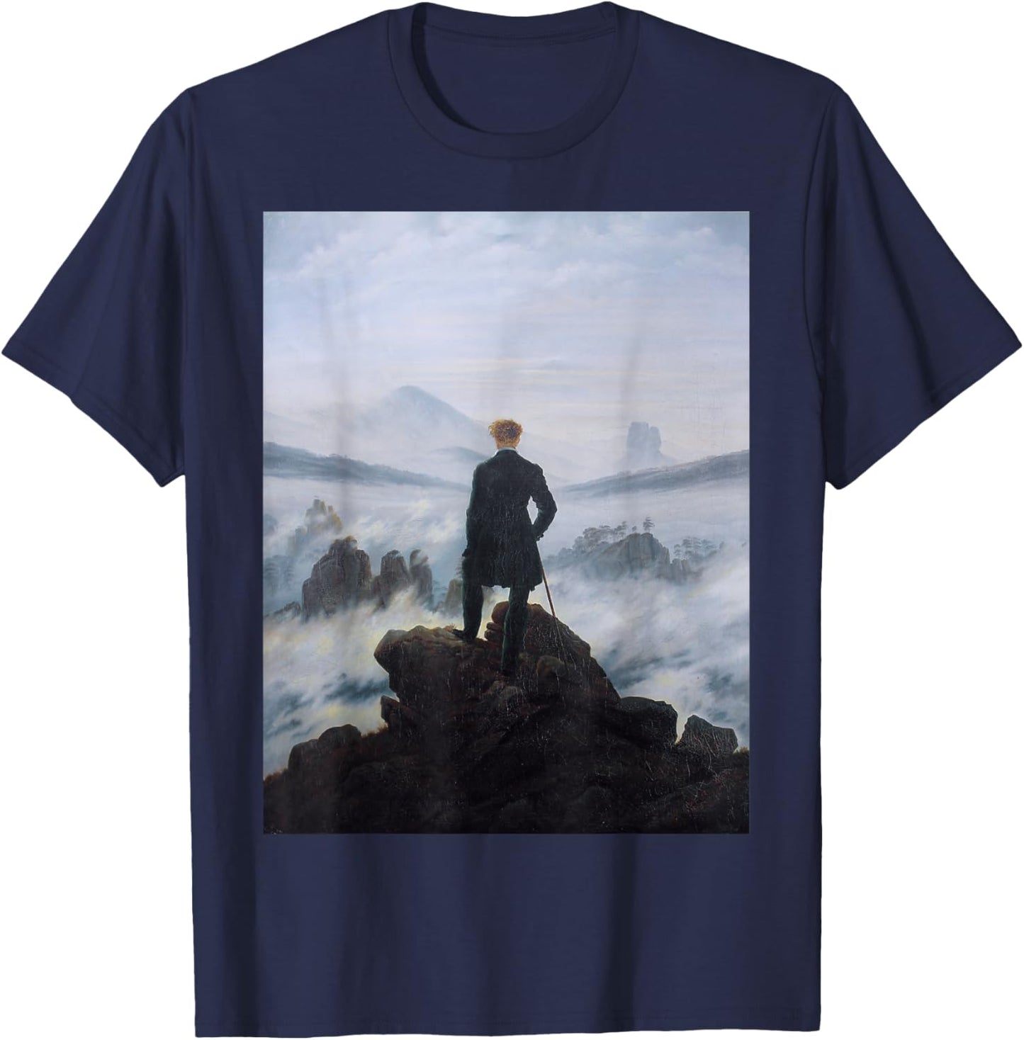 The Wanderer Above the sea of Fog T-Shirt - T-Shirt | Navy