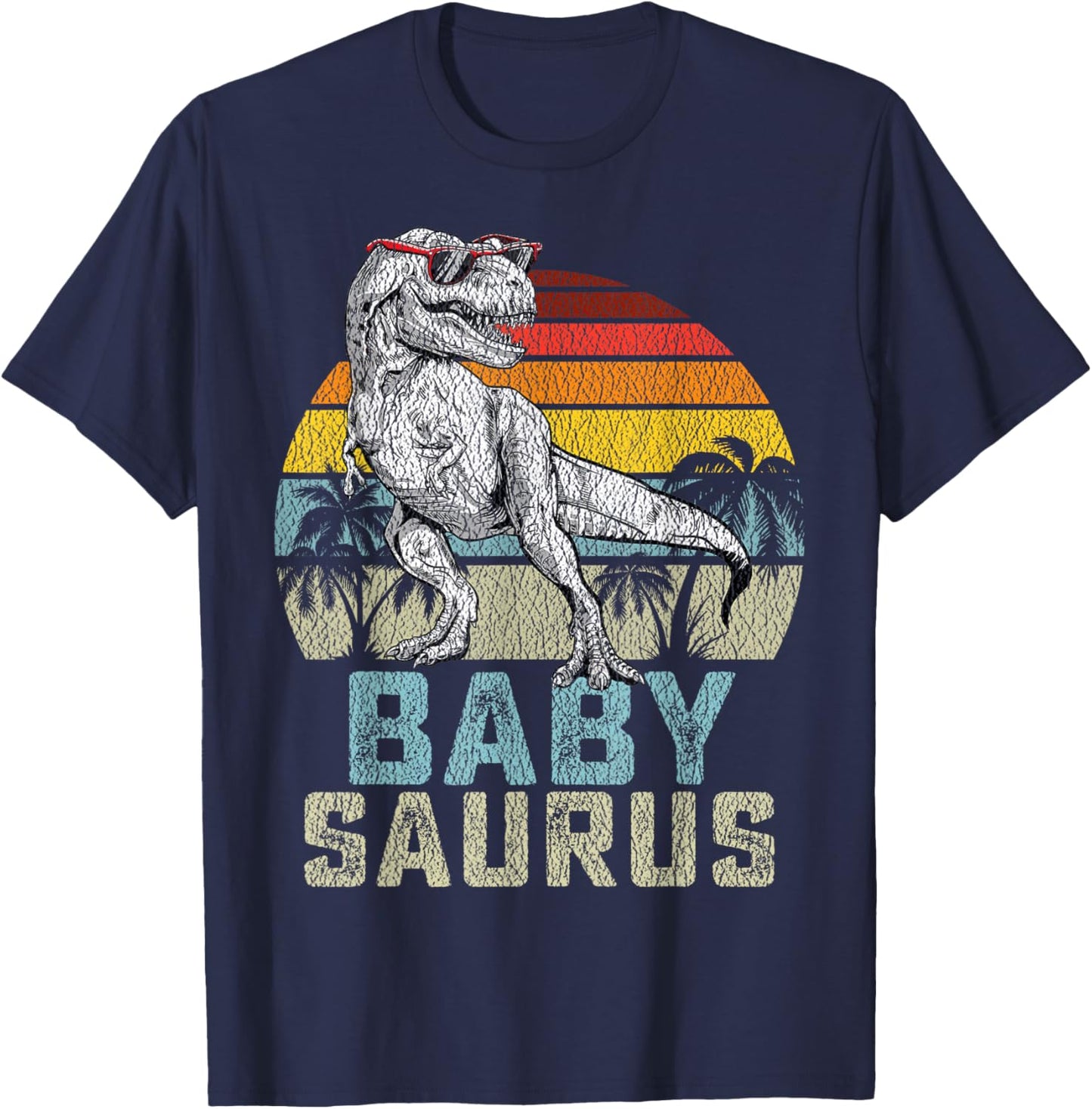 Babysaurus T Rex Dinosaur Baby Saurus Family Matching T-Shirt - T-Shirt | Navy
