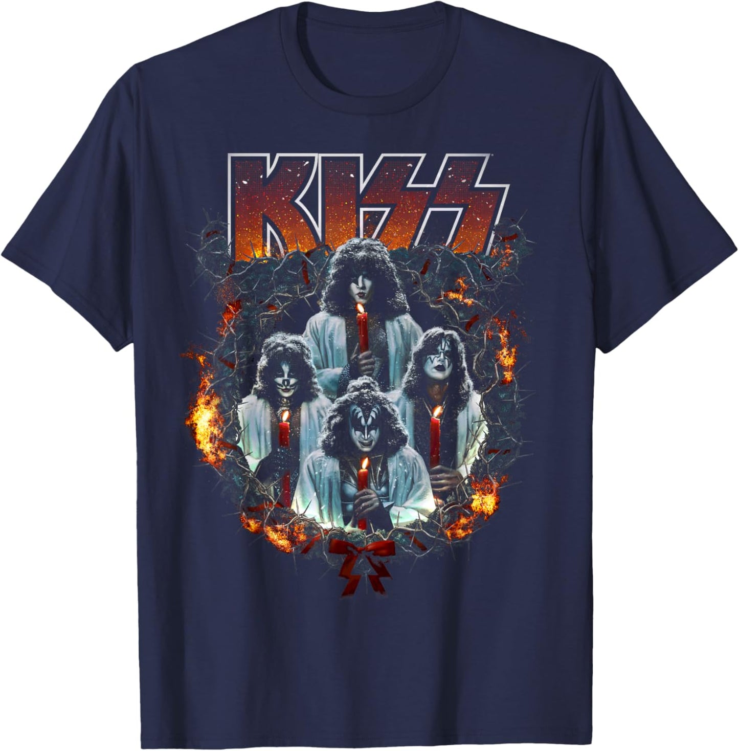 KISS - Kissmas Fire T-Shirt - T-Shirt | Navy