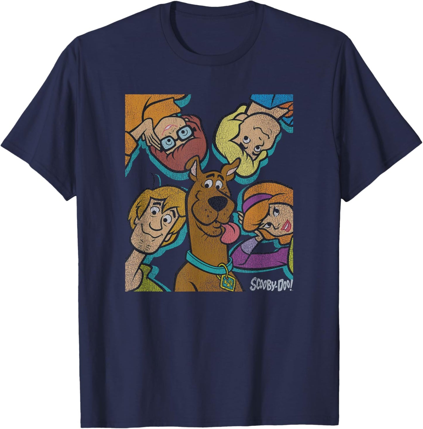 Scooby-Doo Big Face Group Poster T-Shirt - T-Shirt | Navy