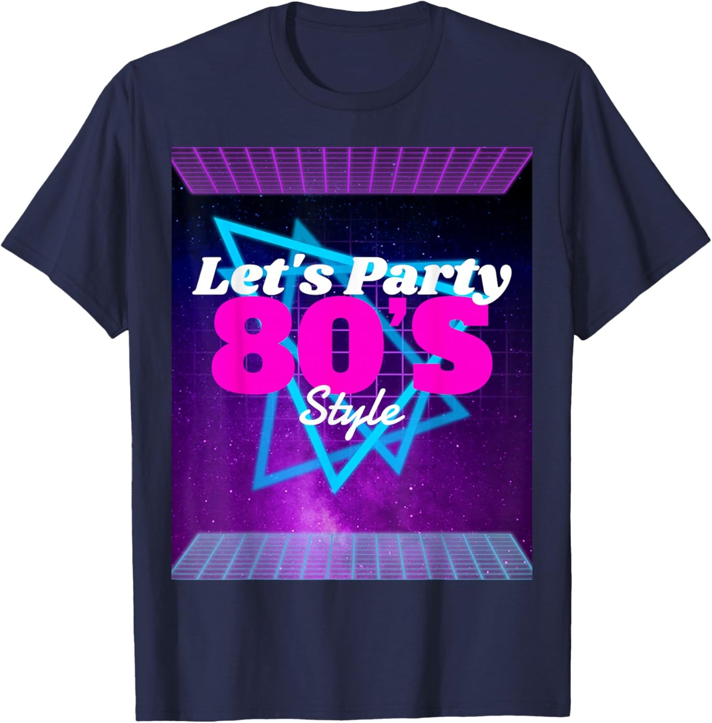 Let's Party 80's Style Vintage 80s Retro Classic Theme T-Shirt - T-Shirt | Navy