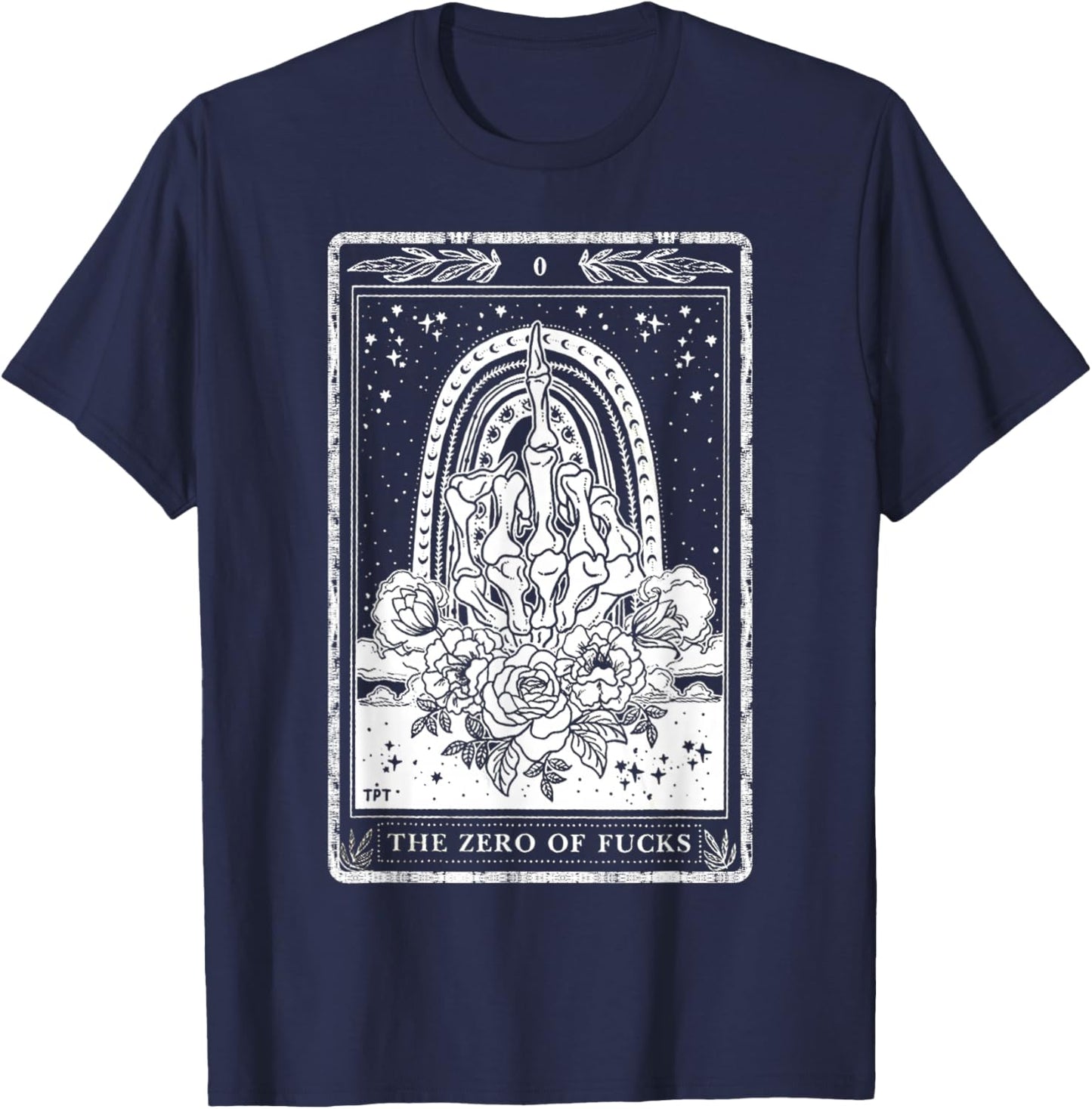 Funny Tarot Card Zero of Fucks Occult Tarot reader reading T-Shirt - T-Shirt | Navy