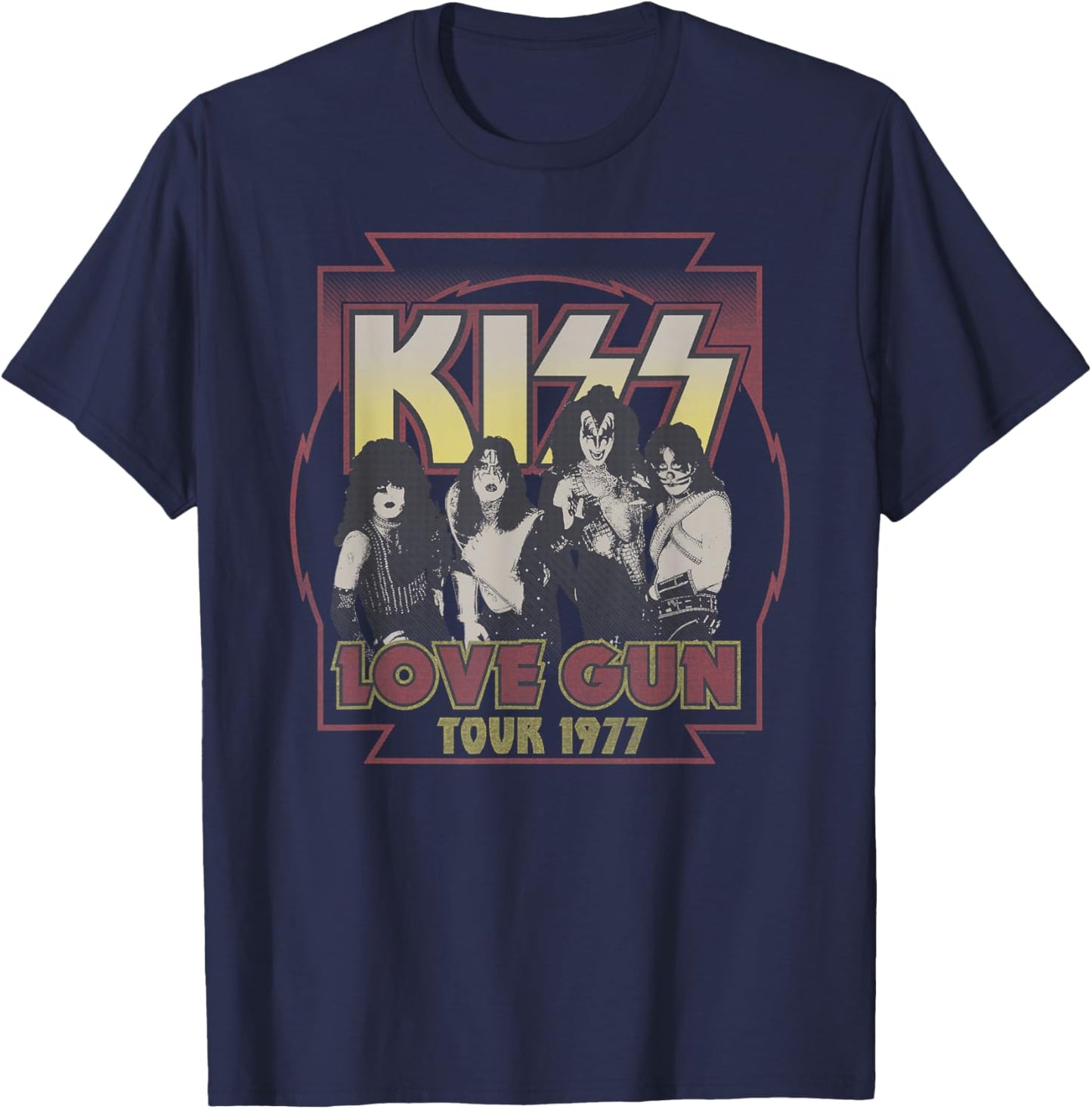 KISS - Love Gun Tour 1977 T-Shirt - T-Shirt | Navy