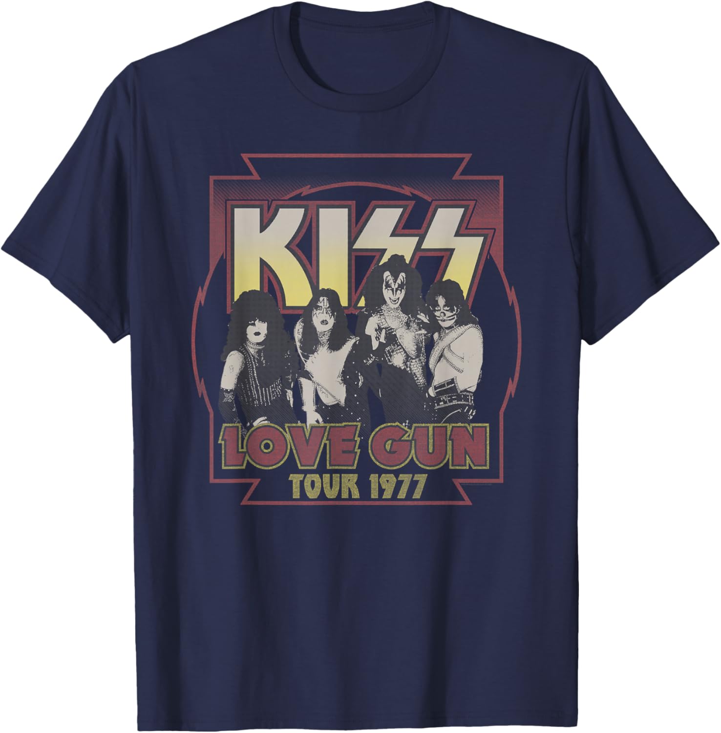 KISS - Love Gun Tour 1977 T-Shirt - T-Shirt | Navy