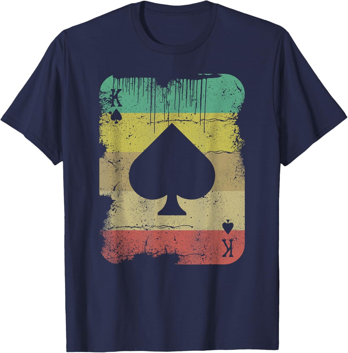 Retro Poker Texas Hold'Em King Of Spades - Vintage Poker T-Shirt - T-Shirt | Navy
