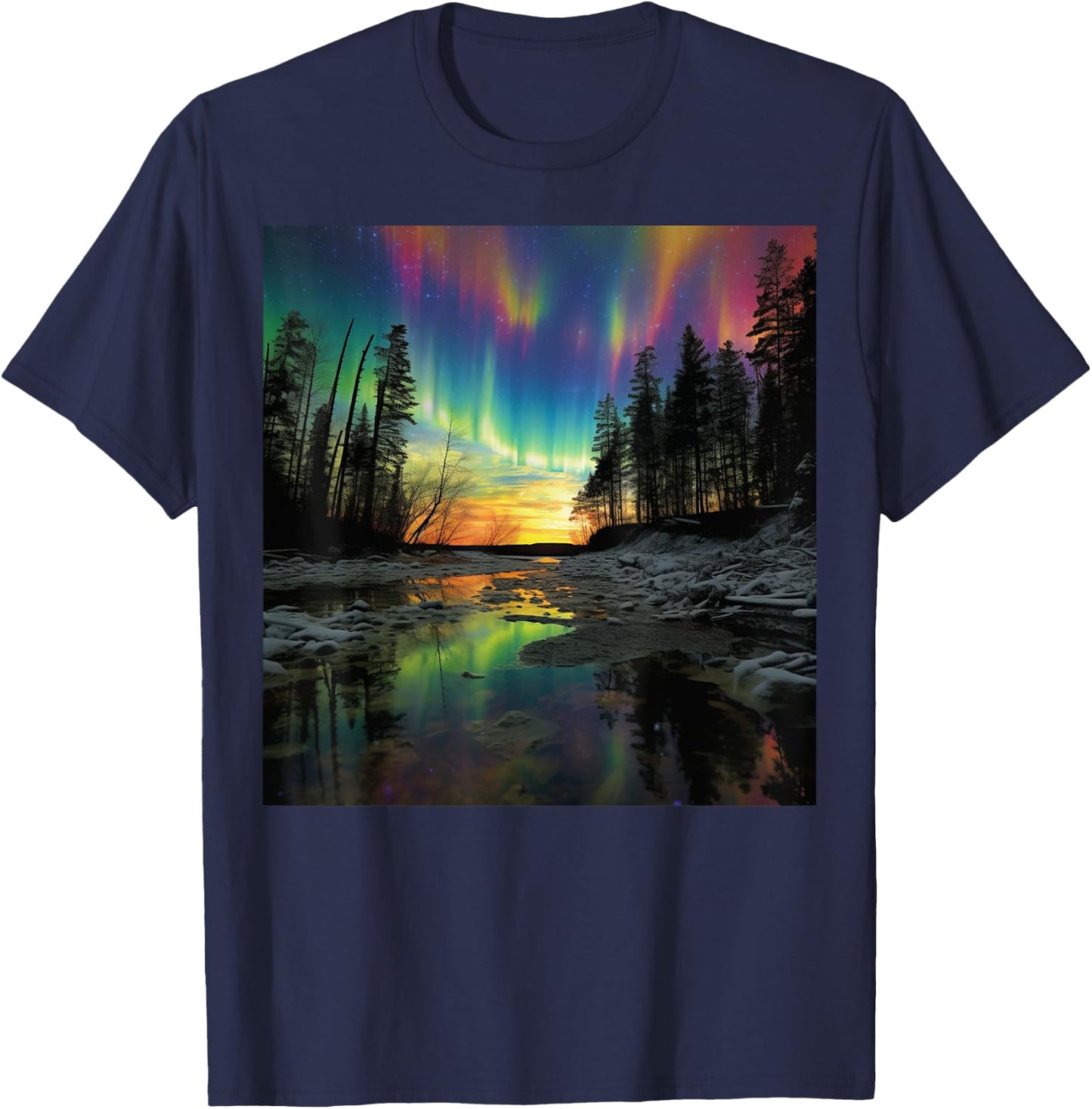Minnesota Vacay Northern Lights Camping Hiking Souvenir T-Shirt - T-Shirt | Navy