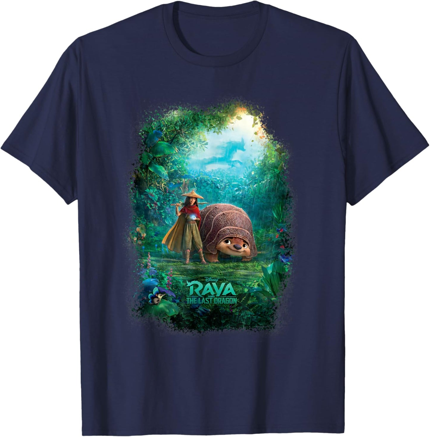 Disney Raya and the Last Dragon Tuk Sisu Movie Poster T-Shirt - T-Shirt | Navy