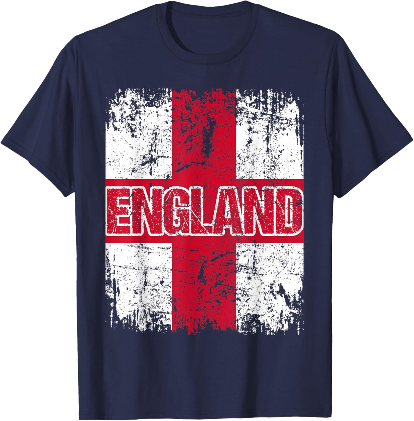 ENGLAND Flag Vintage Distressed ENGLAND T-Shirt - T-Shirt | Navy