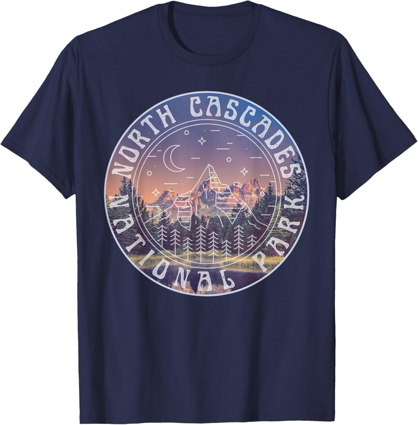 North Cascades National Park Washington Mountains Hiking T-Shirt - T-Shirt | Navy