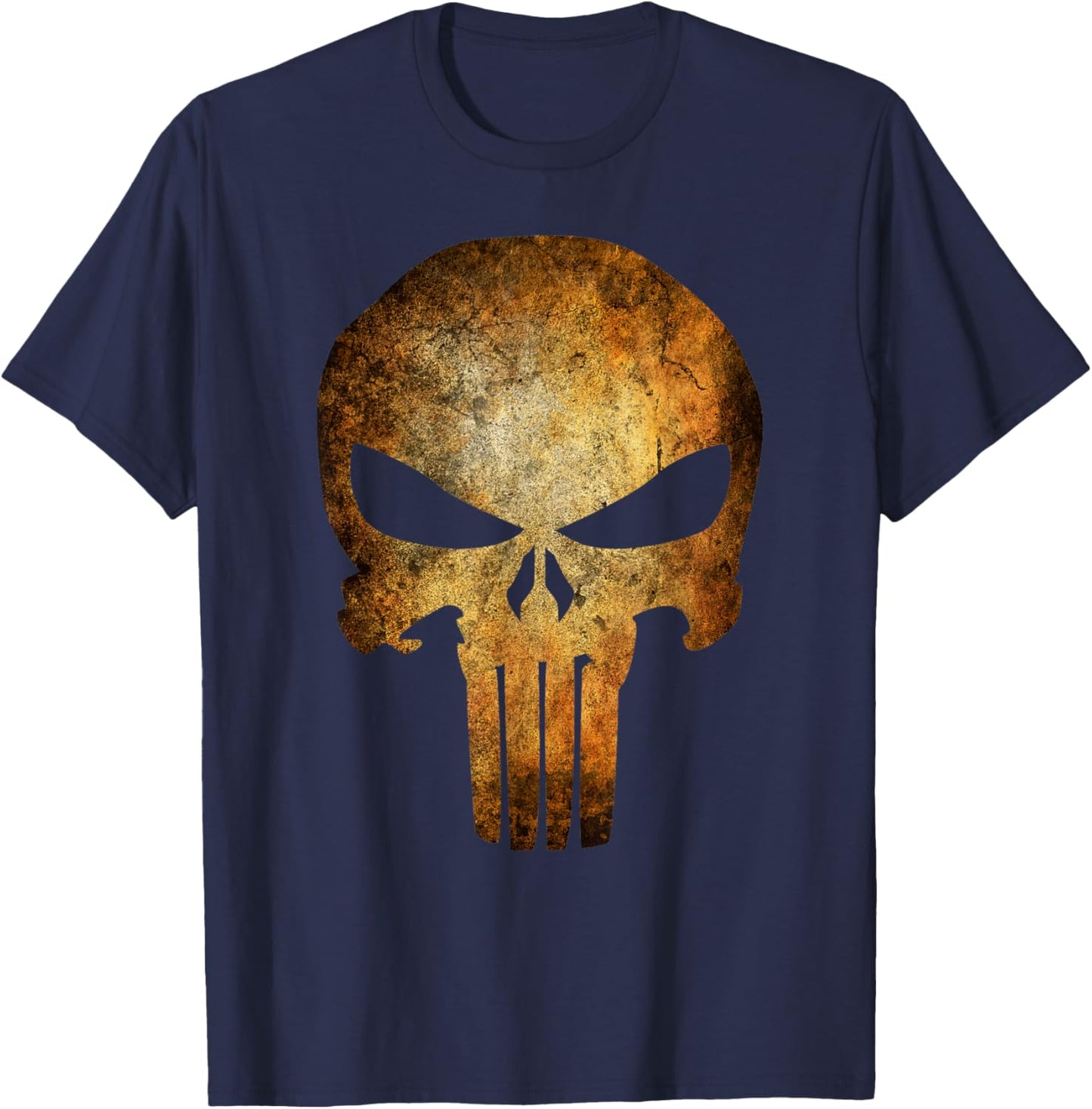 Marvel Punisher Rusted Skull Logo T-Shirt - T-Shirt | Navy
