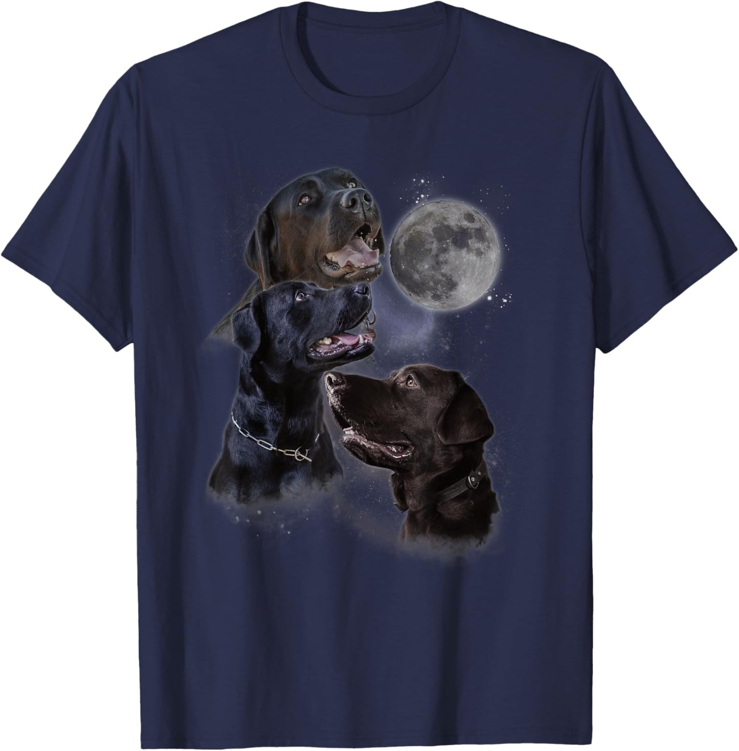 Howling at the Moon Shirt - Funny Labrador Retriever T-Shirt - T-Shirt | Navy