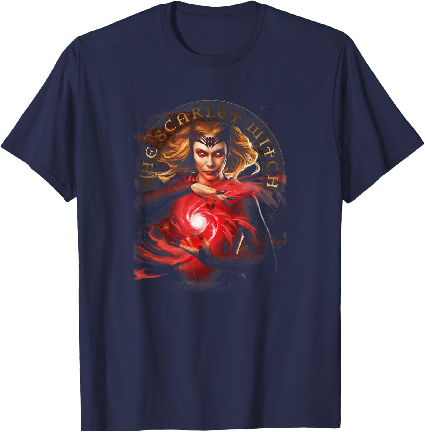 Marvel Doctor Strange 2 The Scarlet Witch Glowing Eyes T-Shirt - T-Shirt | Navy