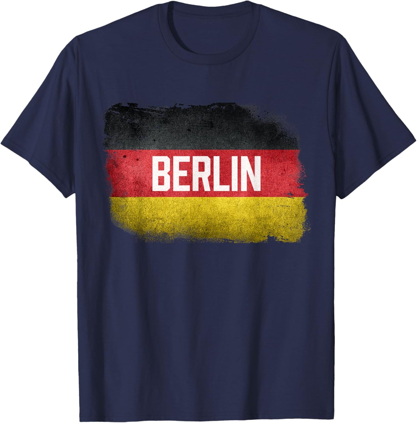 Berlin | Germany German Flag Vintage Distressed Souvenir T-Shirt - T-Shirt | Navy