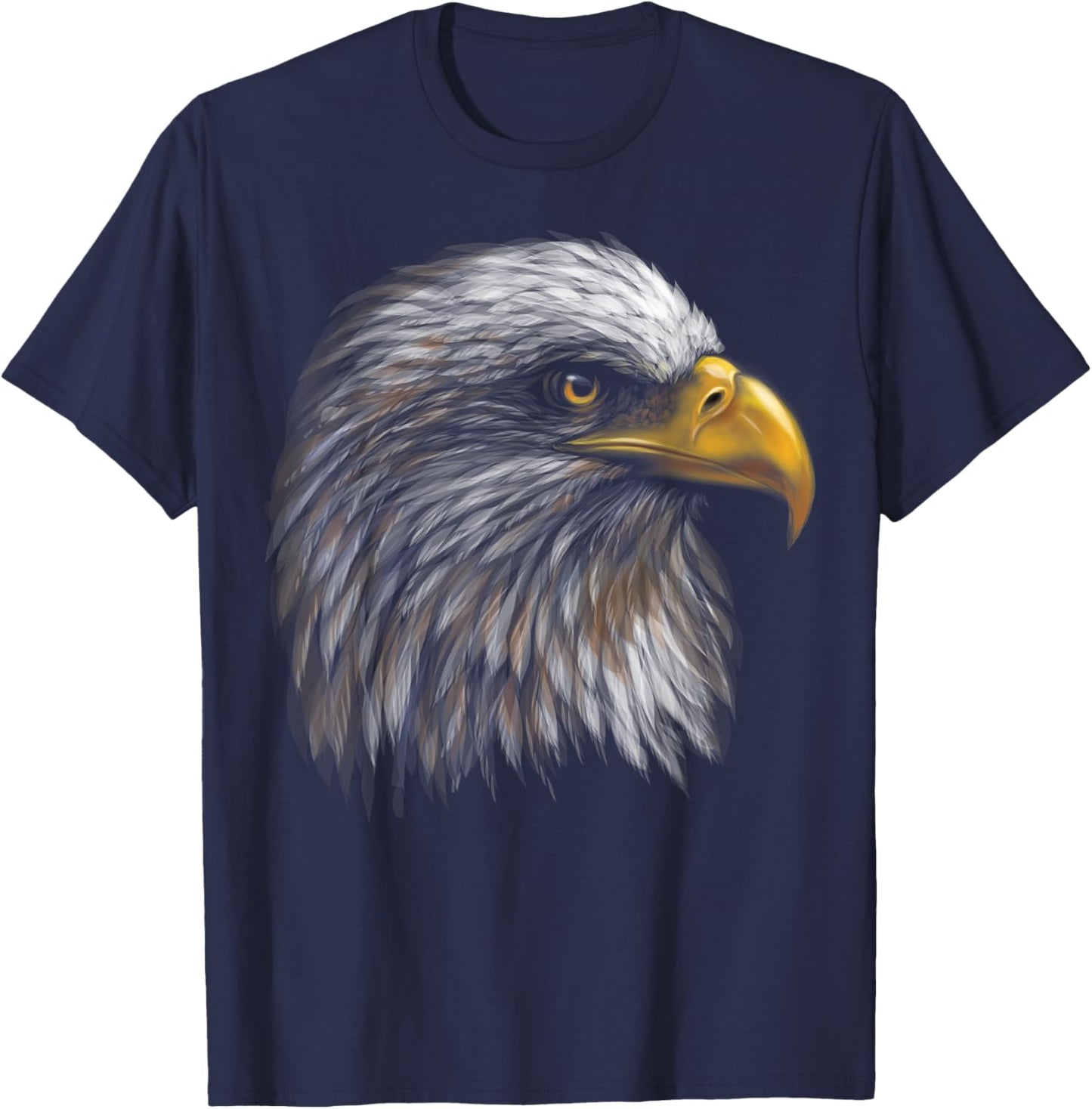 Cute Bald Eagle Head Black Art for Lovers of Eagles Birds T-Shirt - T-Shirt | Navy