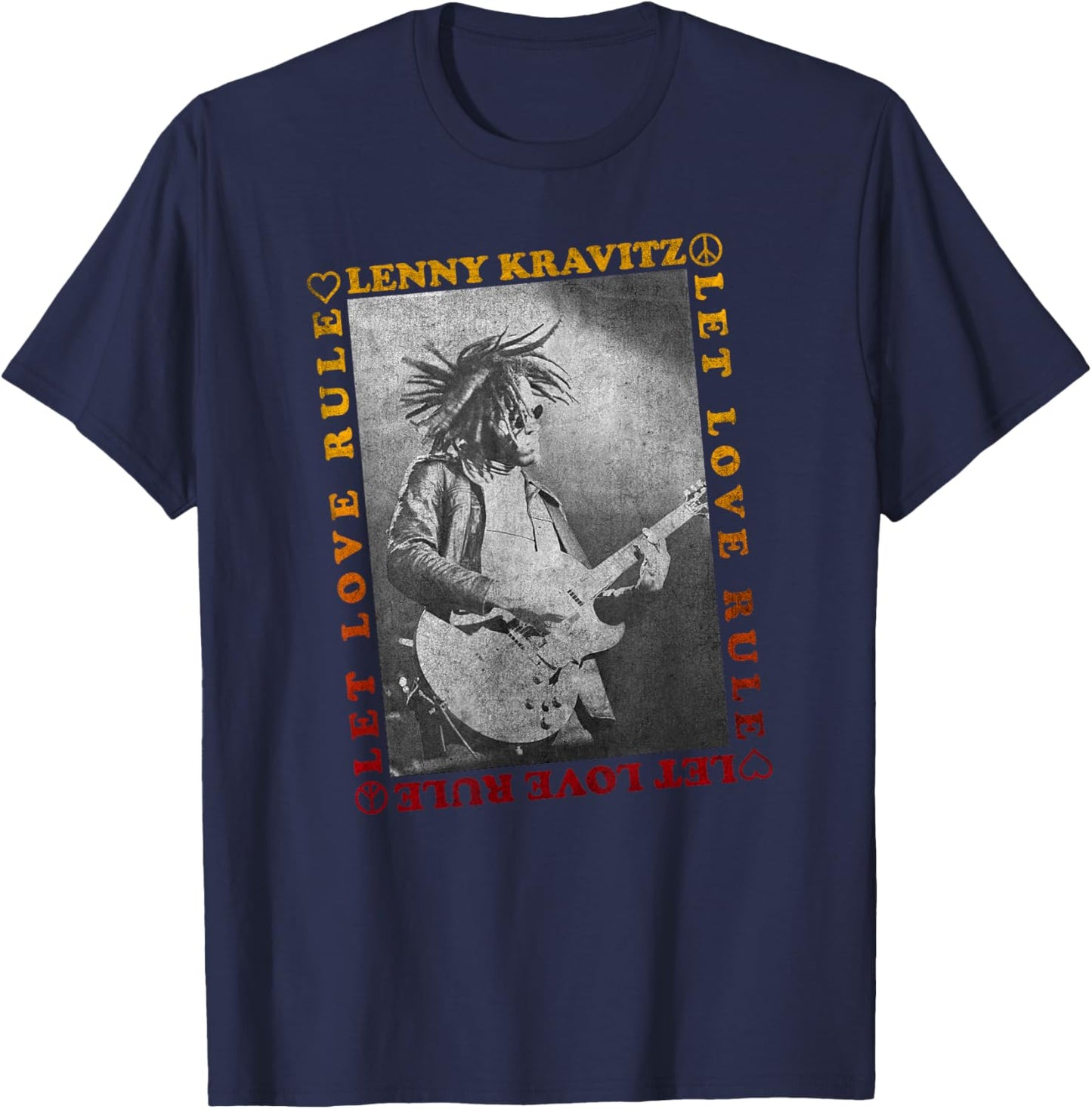Lenny Kravitz – Let Love Rule Guitar T-Shirt - T-Shirt | Navy