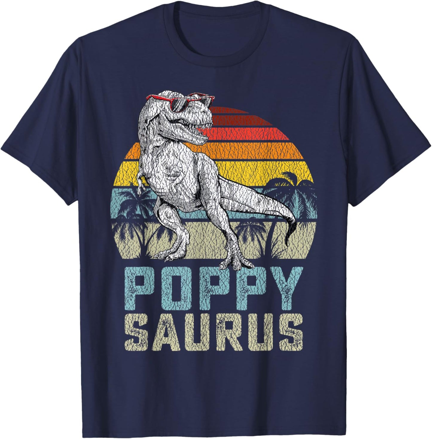 Poppysaurus T Rex Dinosaur Poppy Saurus Family Matching T-Shirt - T-Shirt | Navy