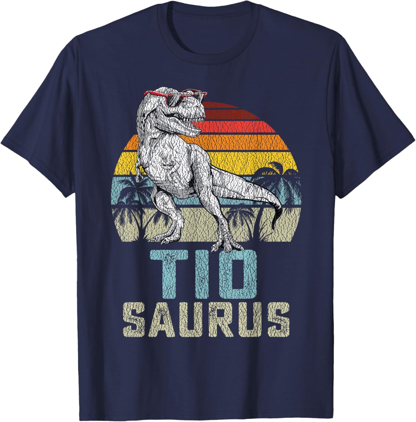 Tiosaurus T Rex Dinosaur Tio Saurus Family Matching T-Shirt - T-Shirt | Navy