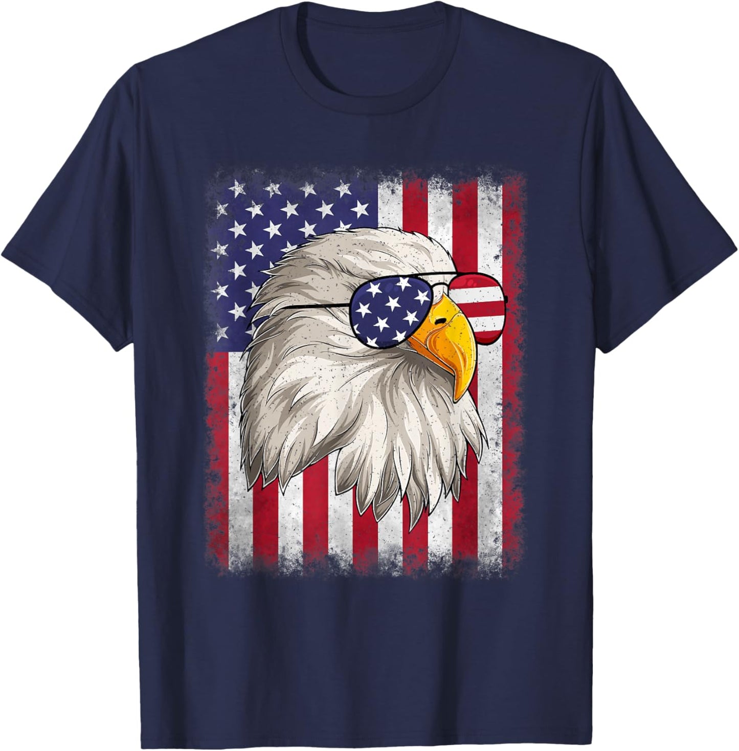 Funny 4th Of July USA Flag American Patriotic Eagle Men Boys T-Shirt - T-Shirt | Navy