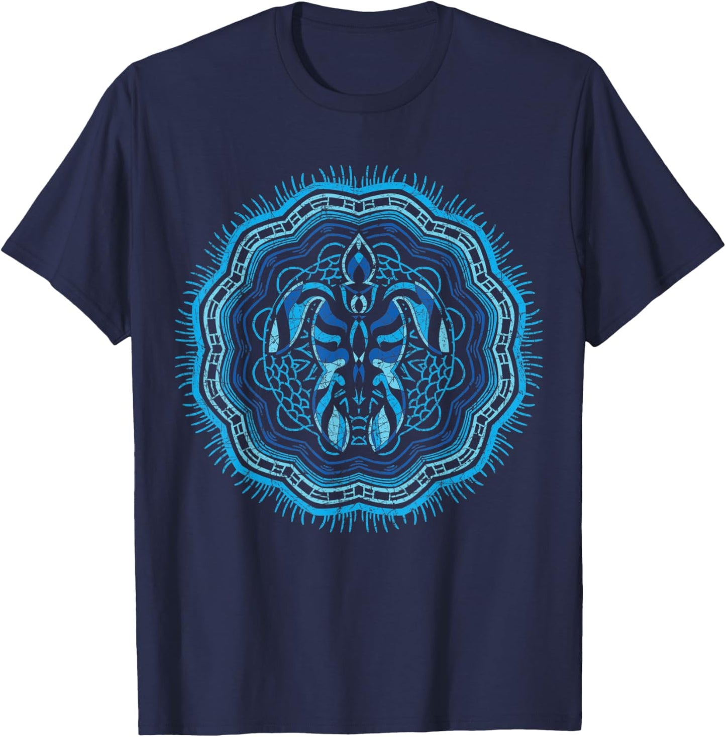Tribal Ocean Animal Lover Hawaiian Tattoo Sea Turtle T-Shirt - T-Shirt | Navy