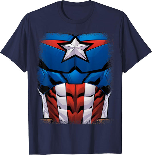 Marvel Captain America Animated Avengers Halloween Costume T-Shirt - T-Shirt | Navy