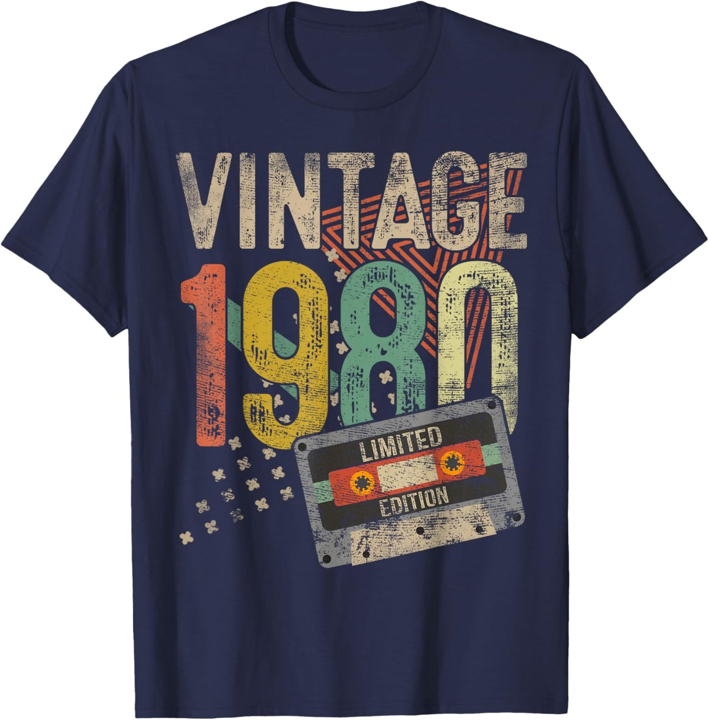 Vintage 1980 45th Birthday Gifts Women 45 Year Old T-Shirt - T-Shirt | Navy