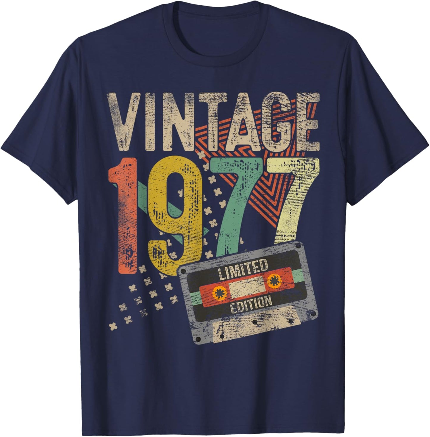 Vintage 1977 48th Birthday Gifts Women 48 Year Old T-Shirt - T-Shirt | Navy
