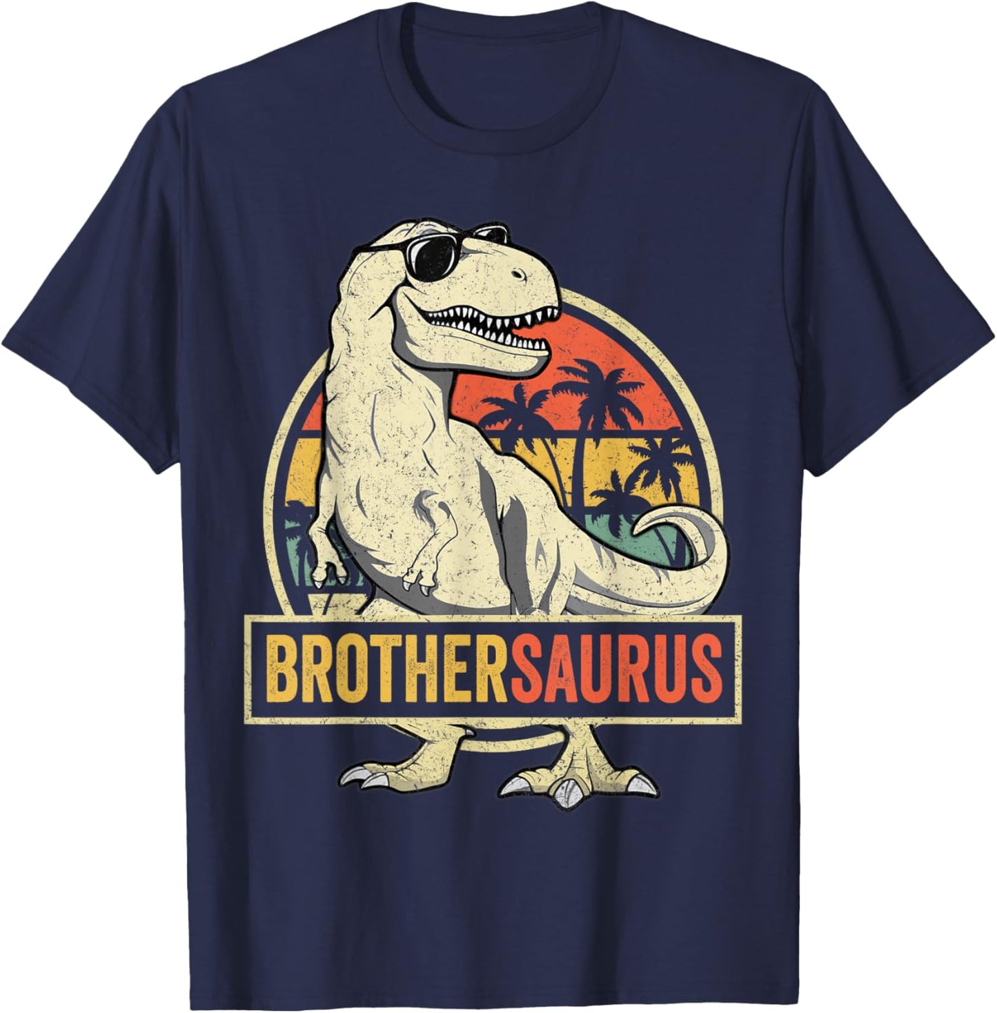 Brothersaurus T rex Dinosaur Brother Saurus Family Matching T-Shirt - T-Shirt | Navy