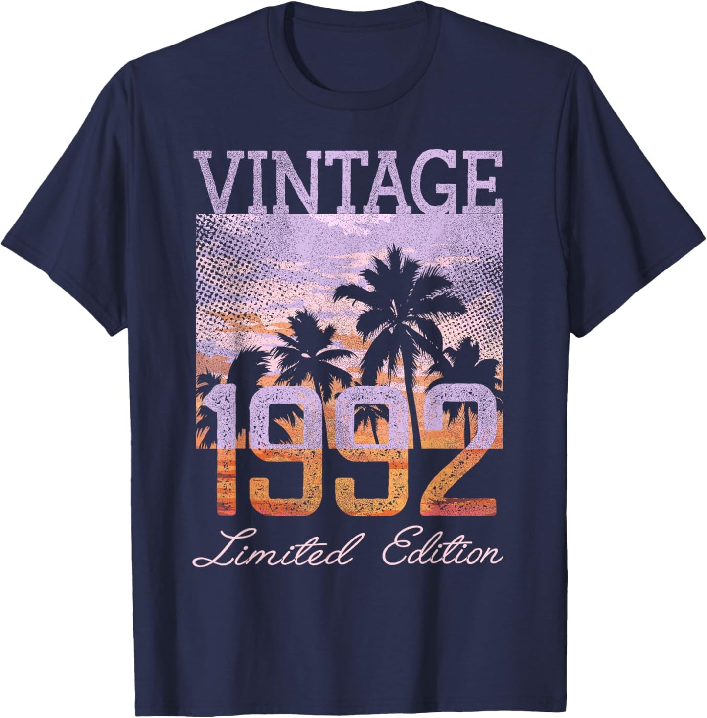Vintage 1992 Limited Edition 33 Year Old Gifts 33rd Birthday T-Shirt - T-Shirt | Navy