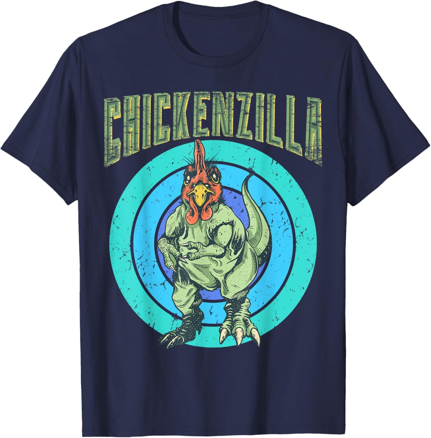 Chickenzilla Funny Chicken Shirt Dinosaur Chicken Lover T-Shirt - T-Shirt | Navy