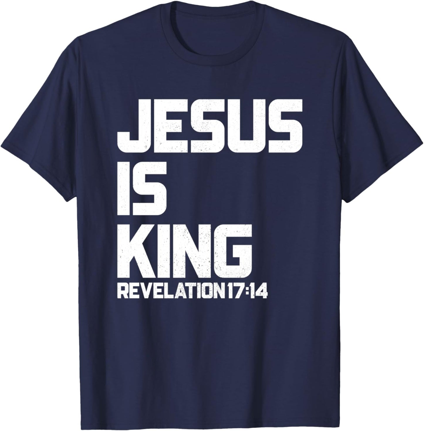 Jesus is King Revelation 17 14 Bible Verse & Women T-Shirt - T-Shirt | Navy