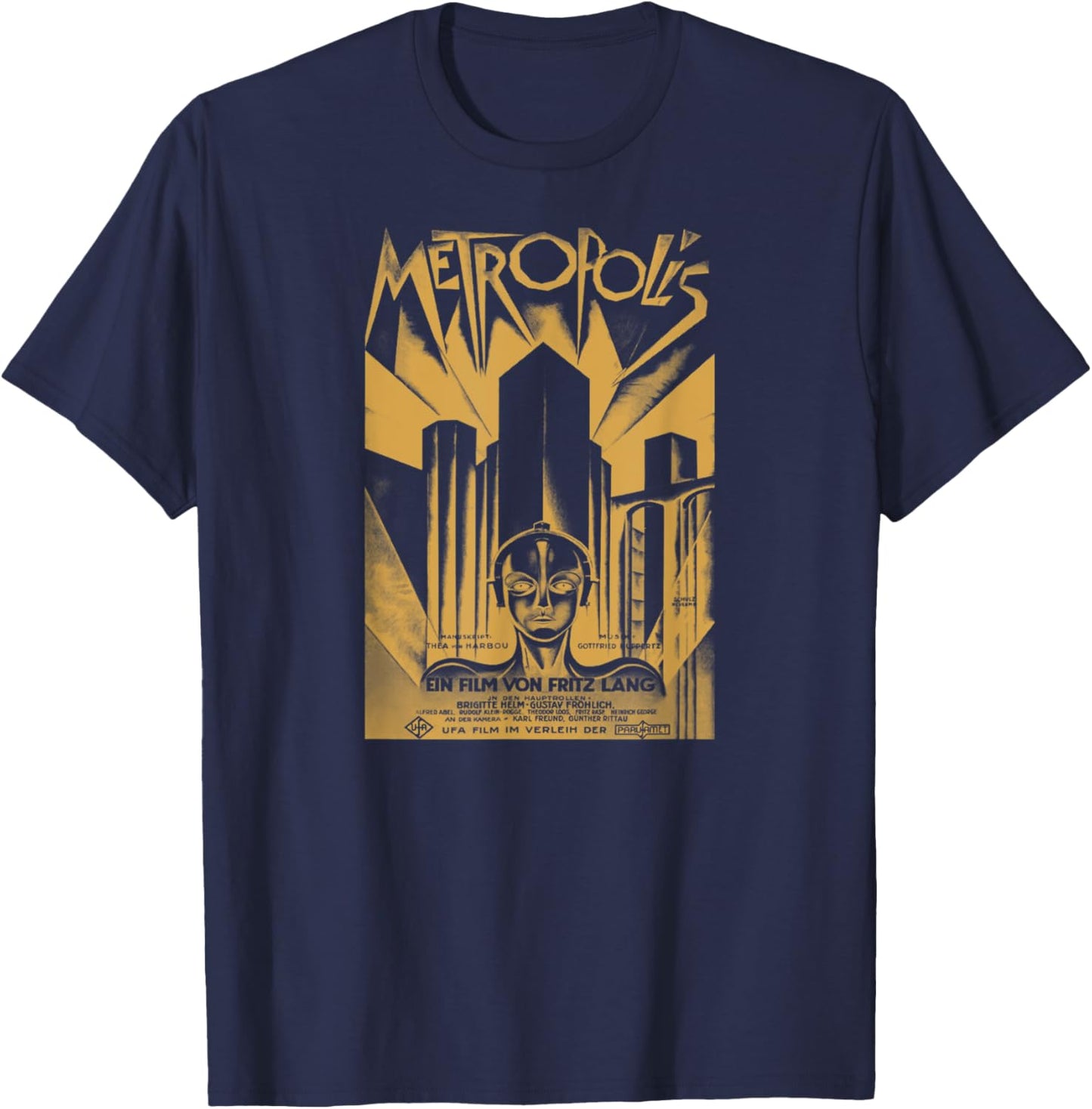 METROPOLIS (Halftone, high detail print) T-Shirt - T-Shirt | Navy