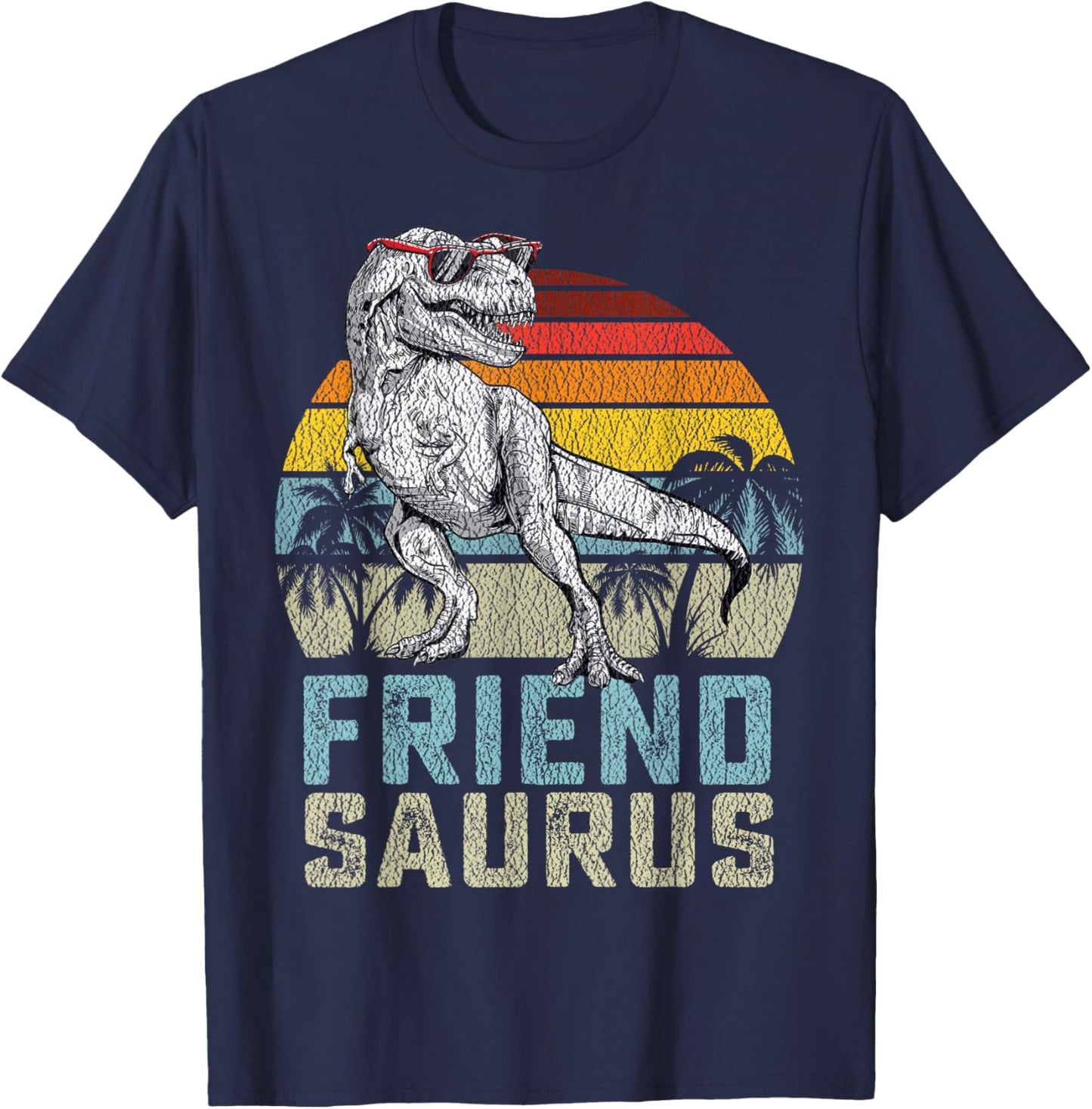 Friendsaurus T Rex Dinosaur Friend Saurus Family Matching T-Shirt - T-Shirt | Navy