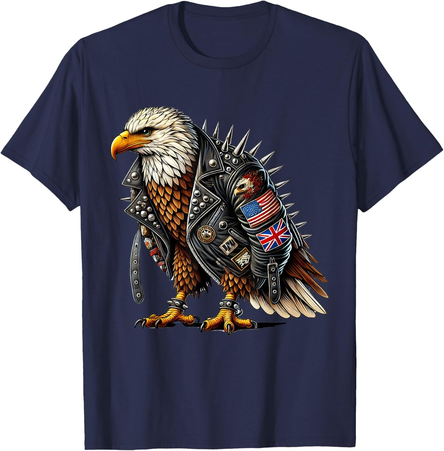 Punk Rock Eagle T-Shirt - T-Shirt | Navy
