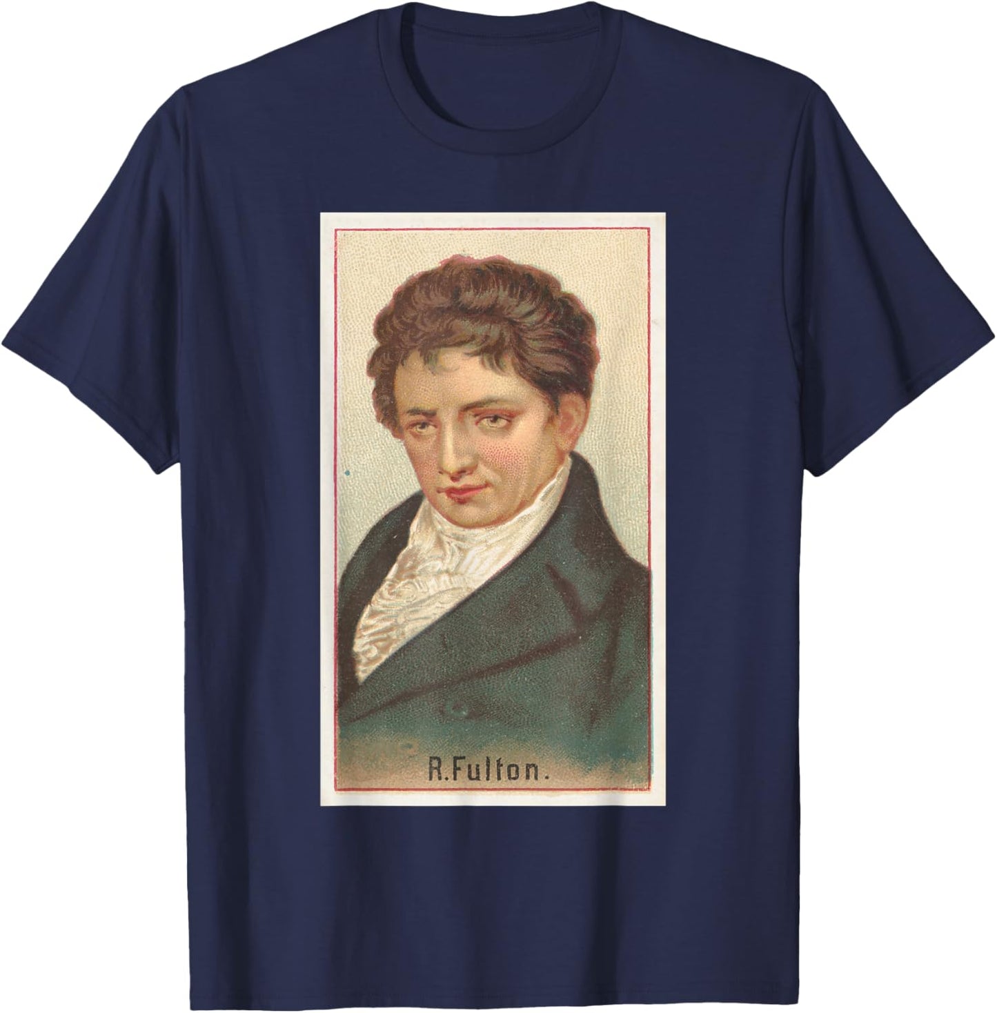Robert Fulton Illustrative Portrait (1888) T-Shirt - T-Shirt | Navy