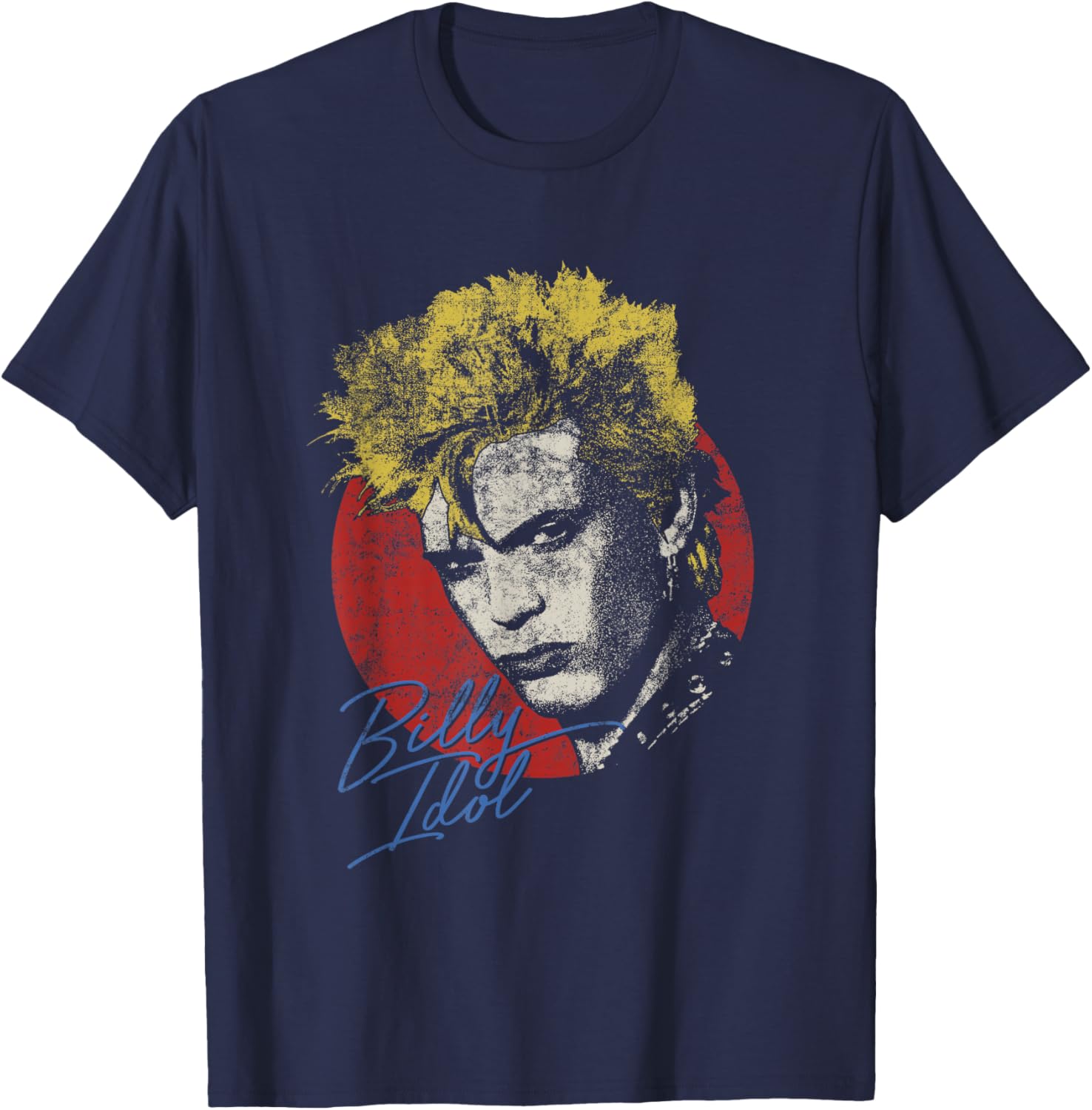 Billy Idol - Vintage Portrait T-Shirt - T-Shirt | Navy