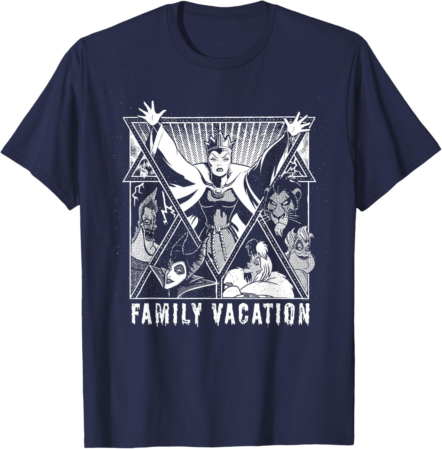 Disney Villains Graphic Print Group Family Vacation Trip T-Shirt - T-Shirt | Navy