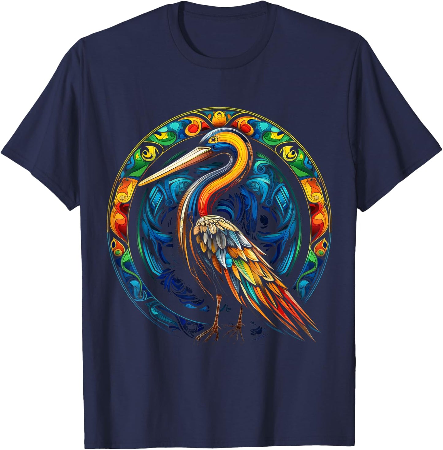 Pelican Animal Graphic Art Pelican T-Shirt - T-Shirt | Navy
