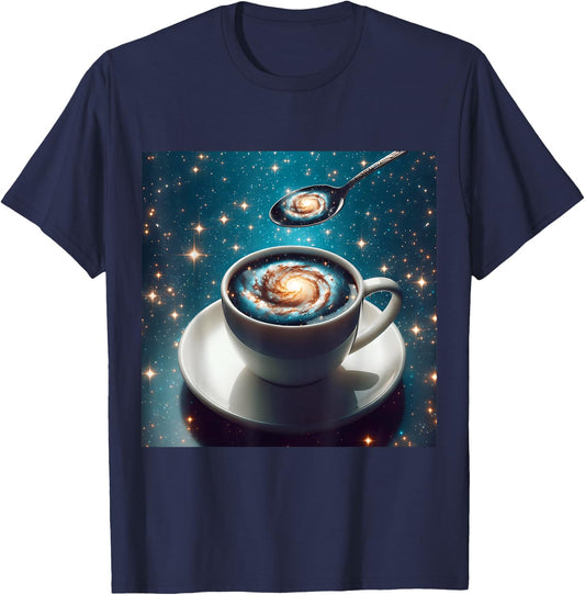 Fantasy Cute Space Cup Spoon T-Shirt - T-Shirt | Navy