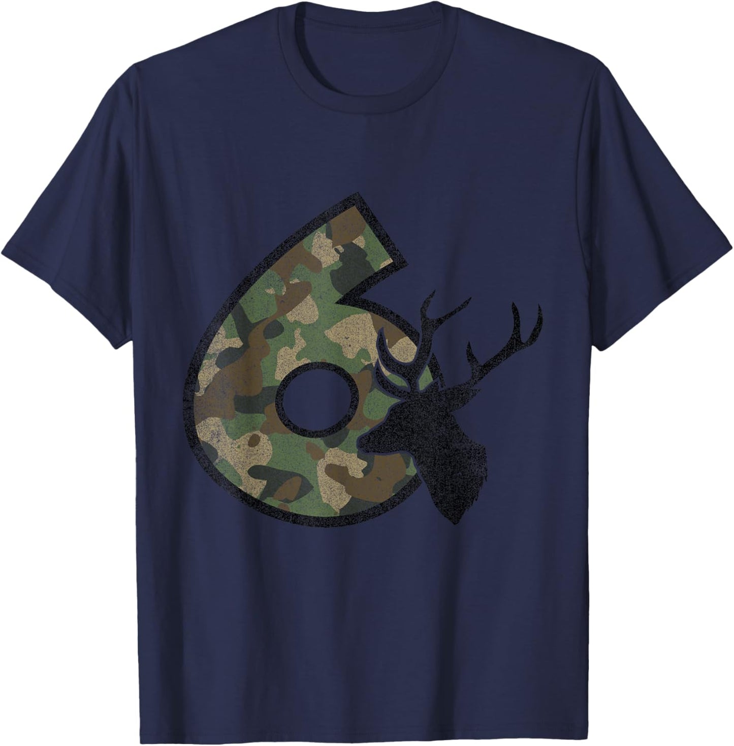 Country Boys Camo 6 Six Sixth Year Old Birthday Deer Hunter T-Shirt - T-Shirt | Navy