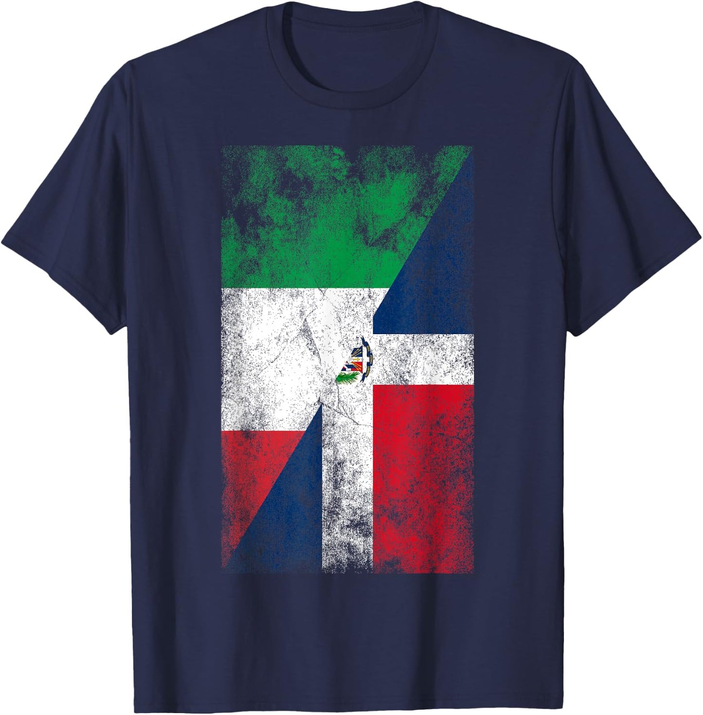 Italy & Dominican Republic Flags - Italian Dominican T-Shirt - T-Shirt | Navy