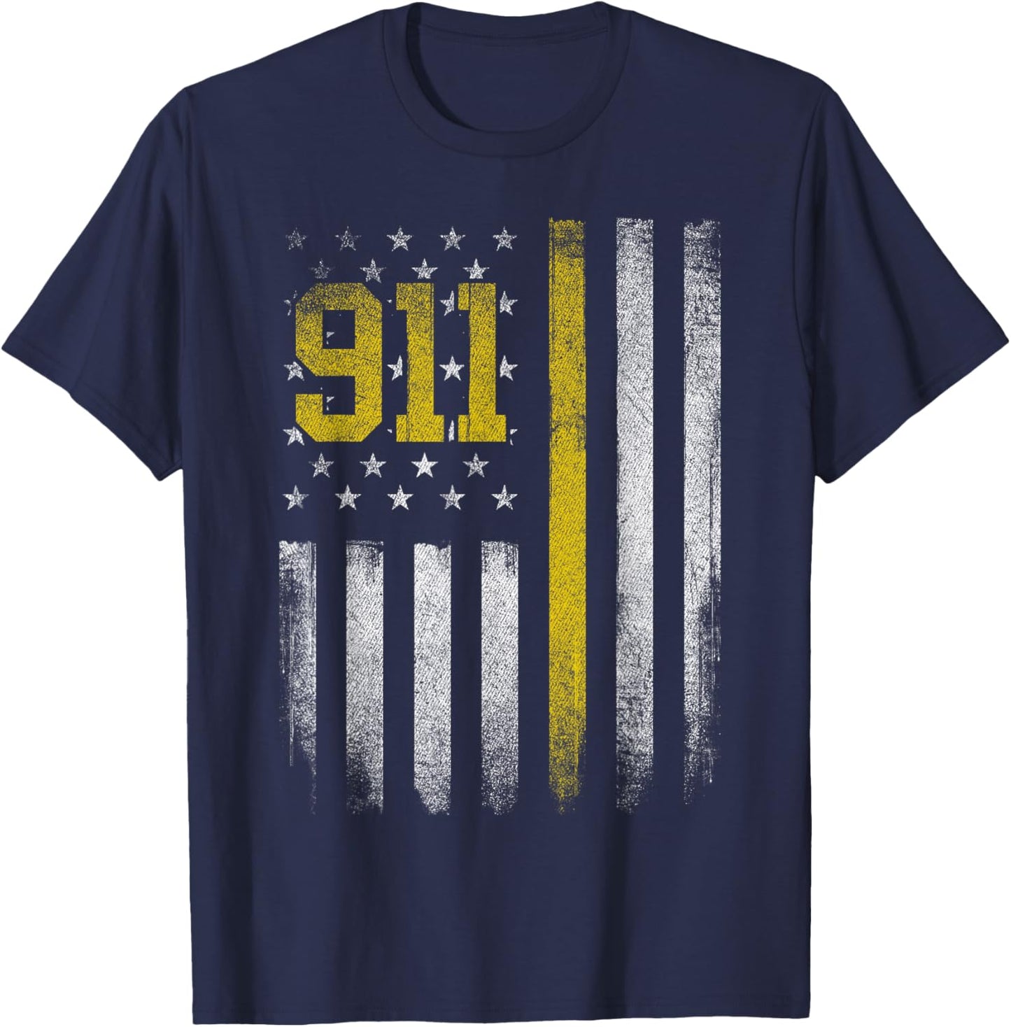 911 Dispatcher - Dispatch US Flag Police Emergency Responder T-Shirt - T-Shirt | Navy