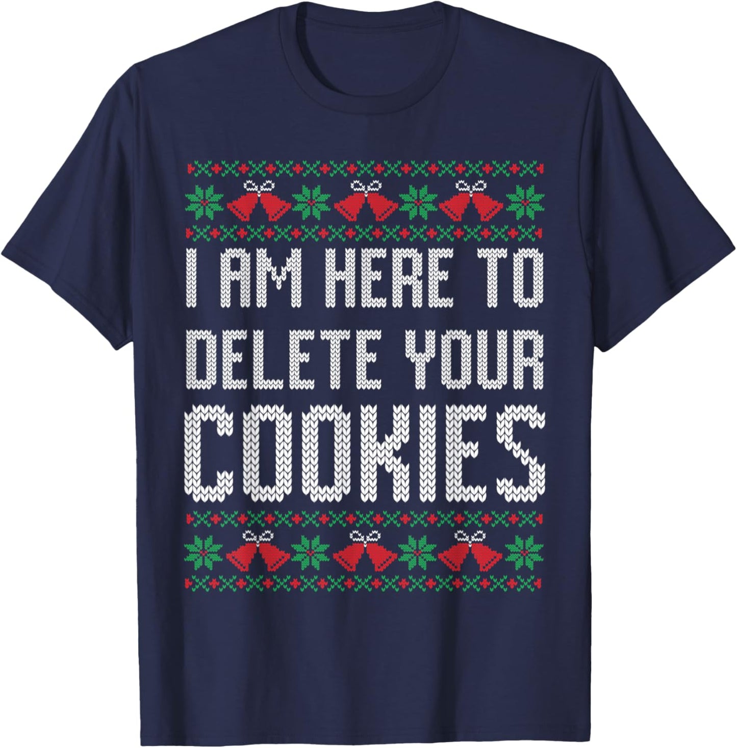 Funny ugly Christmas sweater computer geek Christmas pajama T-Shirt - T-Shirt | Navy