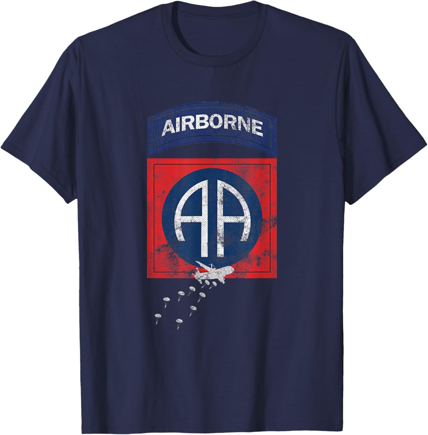 U.S Army 82nd Airborne Division Paratrooper Veteran Vintage T-Shirt - T-Shirt | Navy