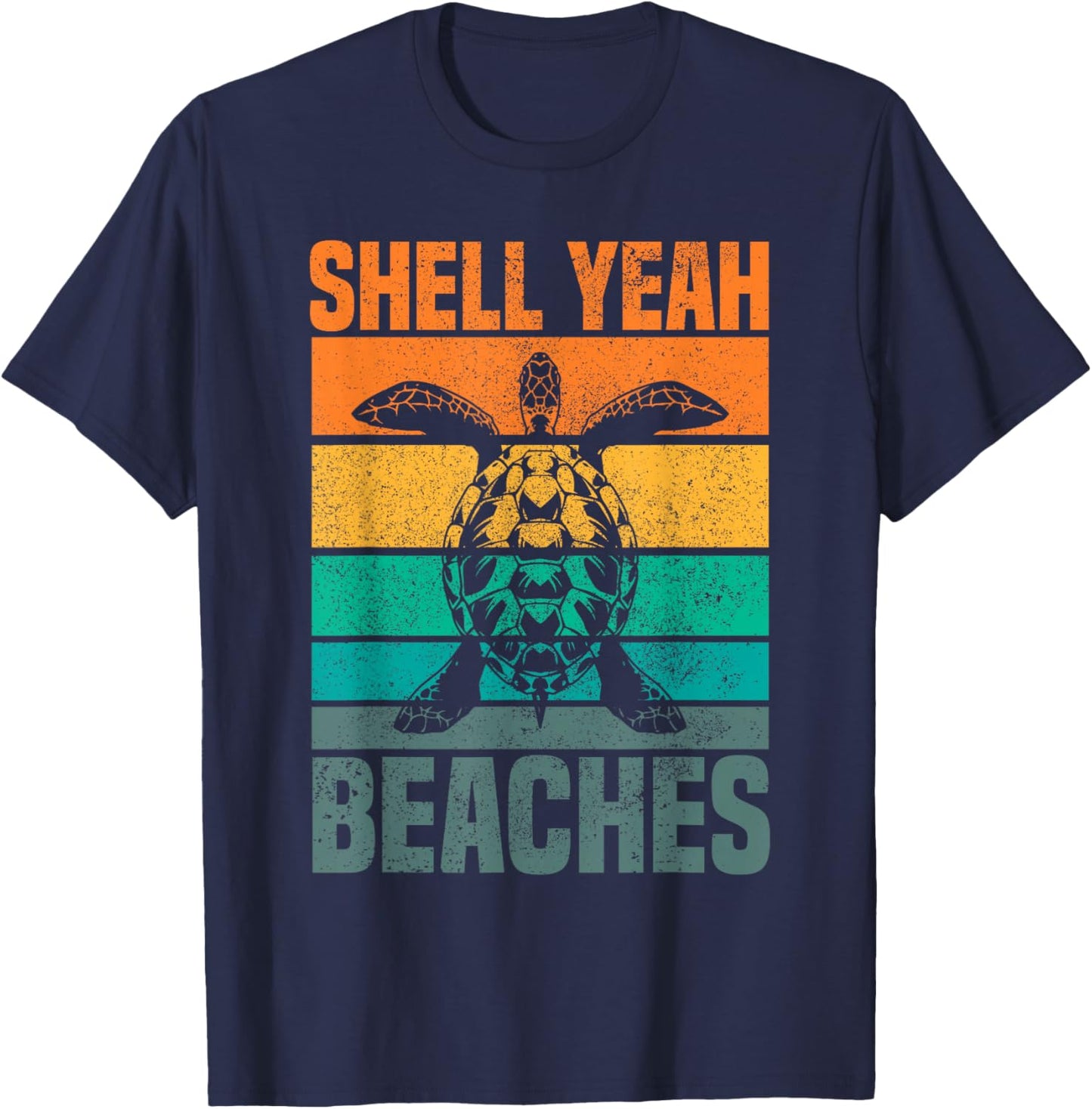Vintage Shell Yeah Tortoise Lover Gift Marine Animal Turtle T-Shirt - T-Shirt | Navy